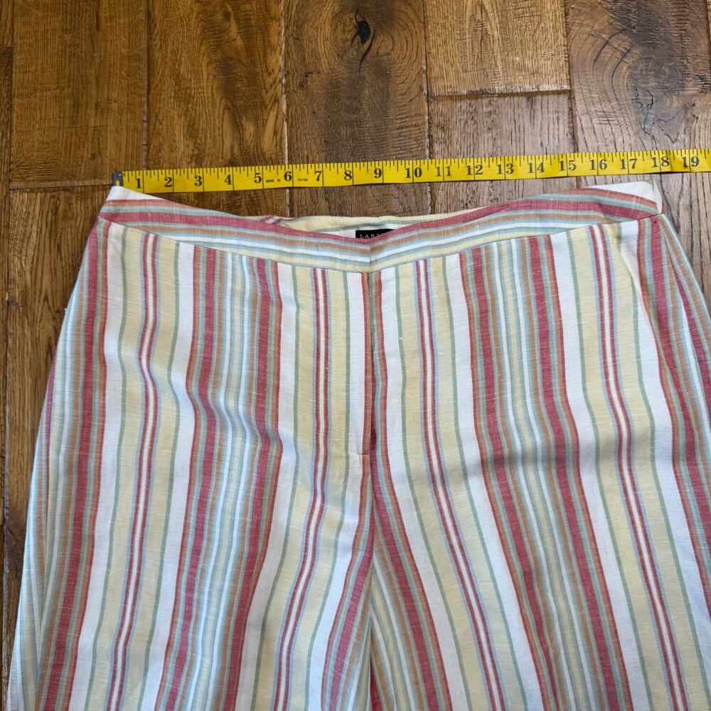 Tribal Women’s 100% Linen Sage Green Button Up Jacket XL and Striped Capri Sz 16 - Picture 4 of 14